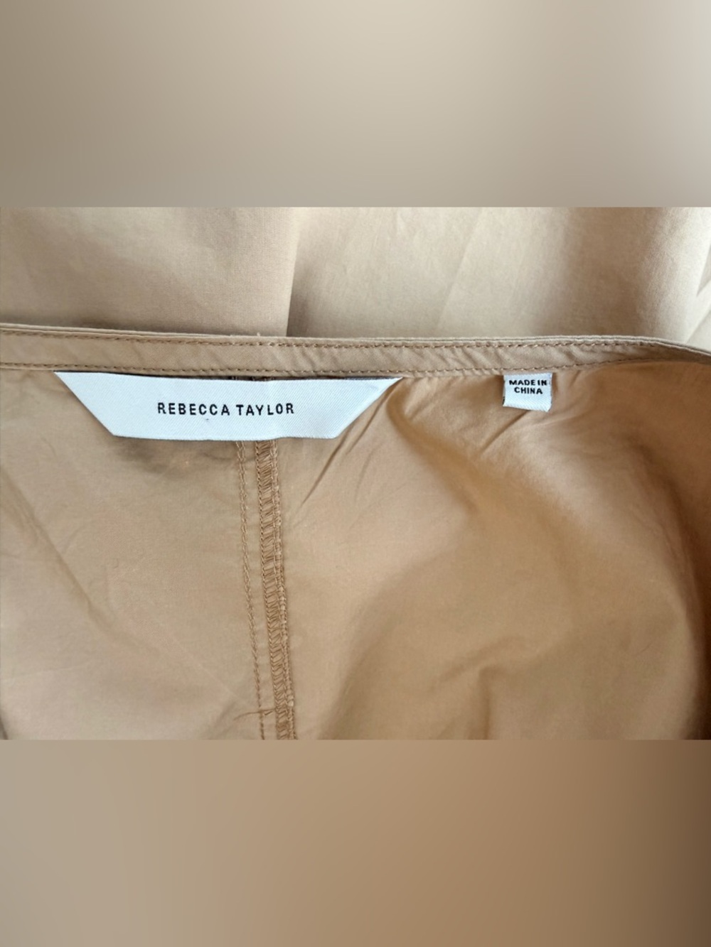 Rebecca Taylor Tan Short-Sleeve Gathered-Waist Mini Dress - Picture 5 of 5